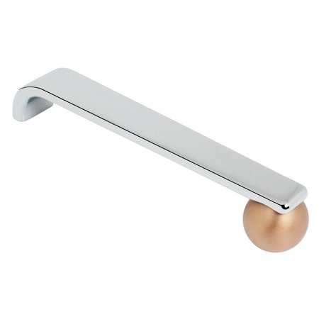 WISDOM STONE Virgil Cabinet Pull, 128mm 5in Center to Center, Polished Chrome and Copper 4127128CH-CO